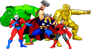 the Avengers: 2001 (base: all from Capcom games) Founding five members