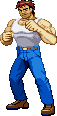 Charcter on Flyer: scratch-made sprite based on ending portrait pose