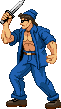Jail-breaker having a knife: stand
