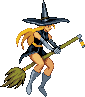Witch/Salome: Broom pose 1