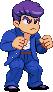 Kunio-Kun: 2016, Downtown Nekketsu Monogatari in-game fight stance