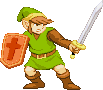 Link: Legend of Zelda art tribute, in-game weapon-sword placement