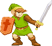 Link: Legend of Zelda art tribute, in-game weapon-sword placement Link: Legend of Zelda art tribute, in-game weapon-sword placement