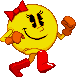 Ms. Pac-Man: 2020, Ms. Pac-Man marquee run pose