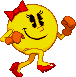 Ms. Pac-Man: 2020, Ms. Pac-Man marquee run pose