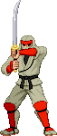 Joe Musashi: 2014 Revenge of Shinobi, title screen pose Joe Musashi: 2014 Revenge of Shinobi, title screen pose