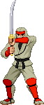 Joe Musashi: 2014 Revenge of Shinobi, title screen pose